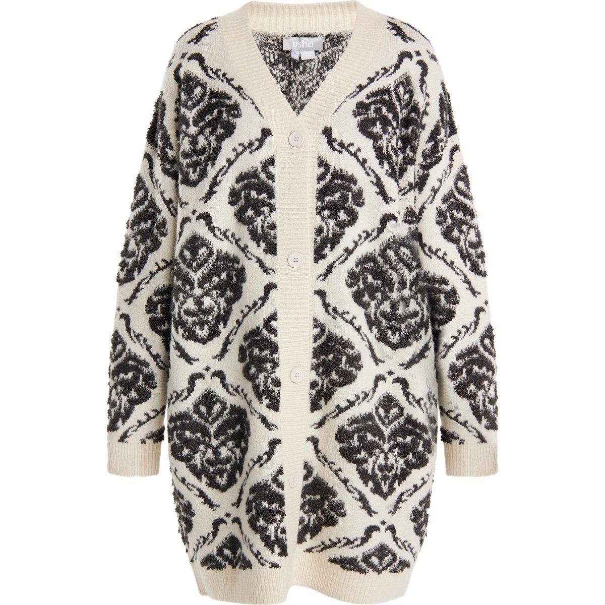 usha Strickjacke Damen Creme Mehrfarbig