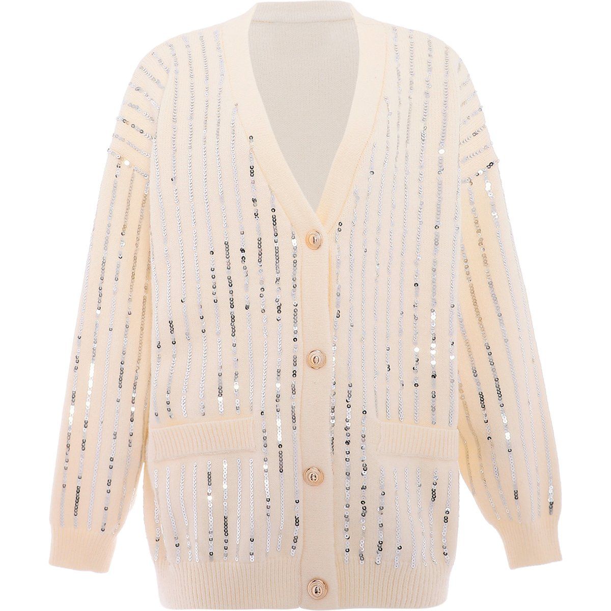Strickjacke mit Pailletten-Verzierung