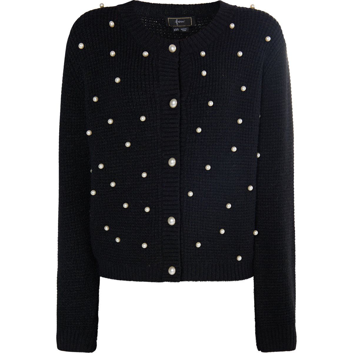 Elegante Strickjacke mit Perlenbesatz