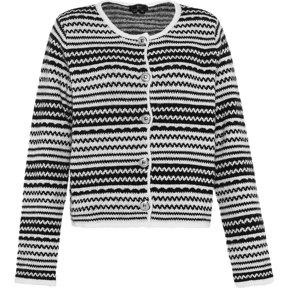 Gestreifte Strickjacke mit Knopfverschluss