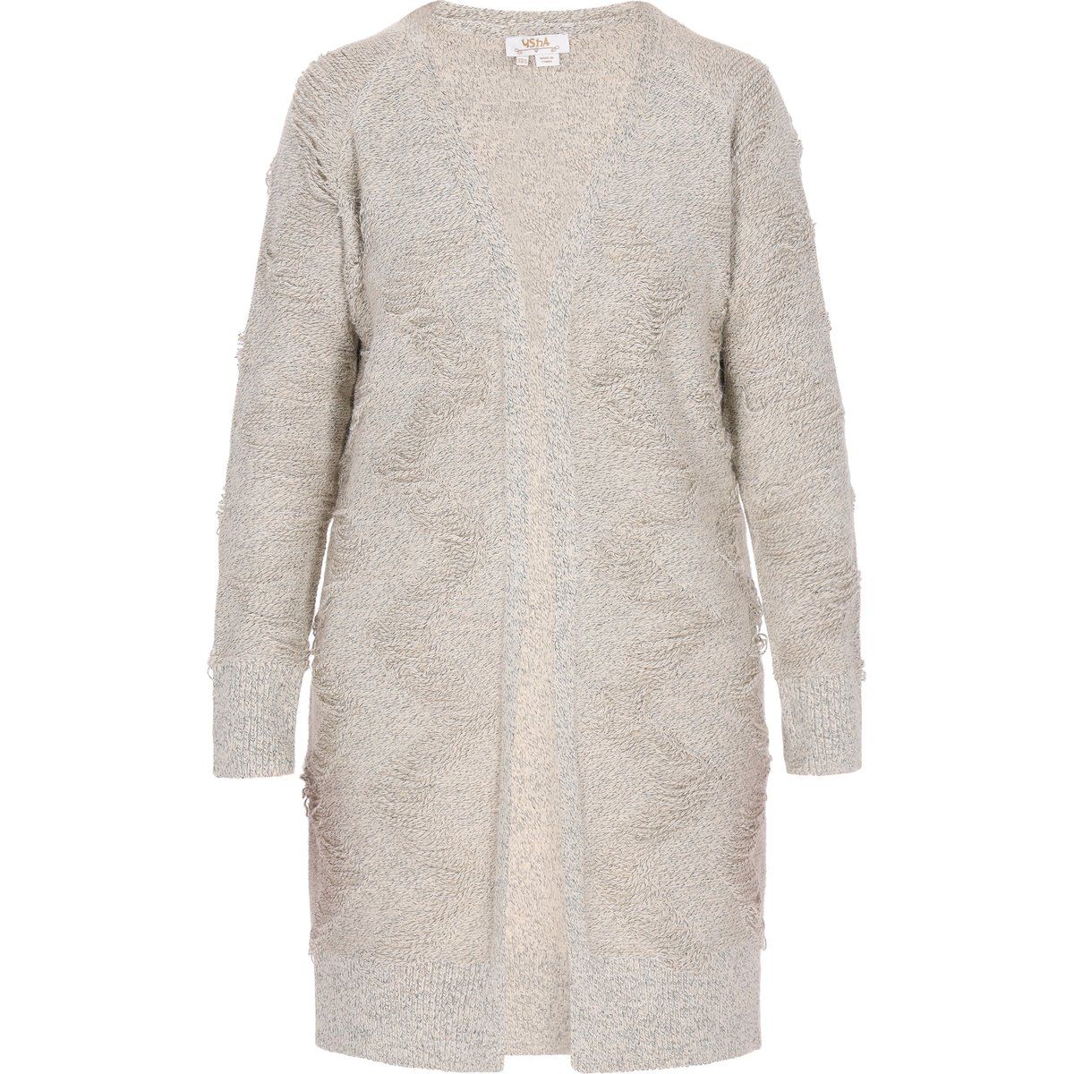 Offene lange Strickjacke