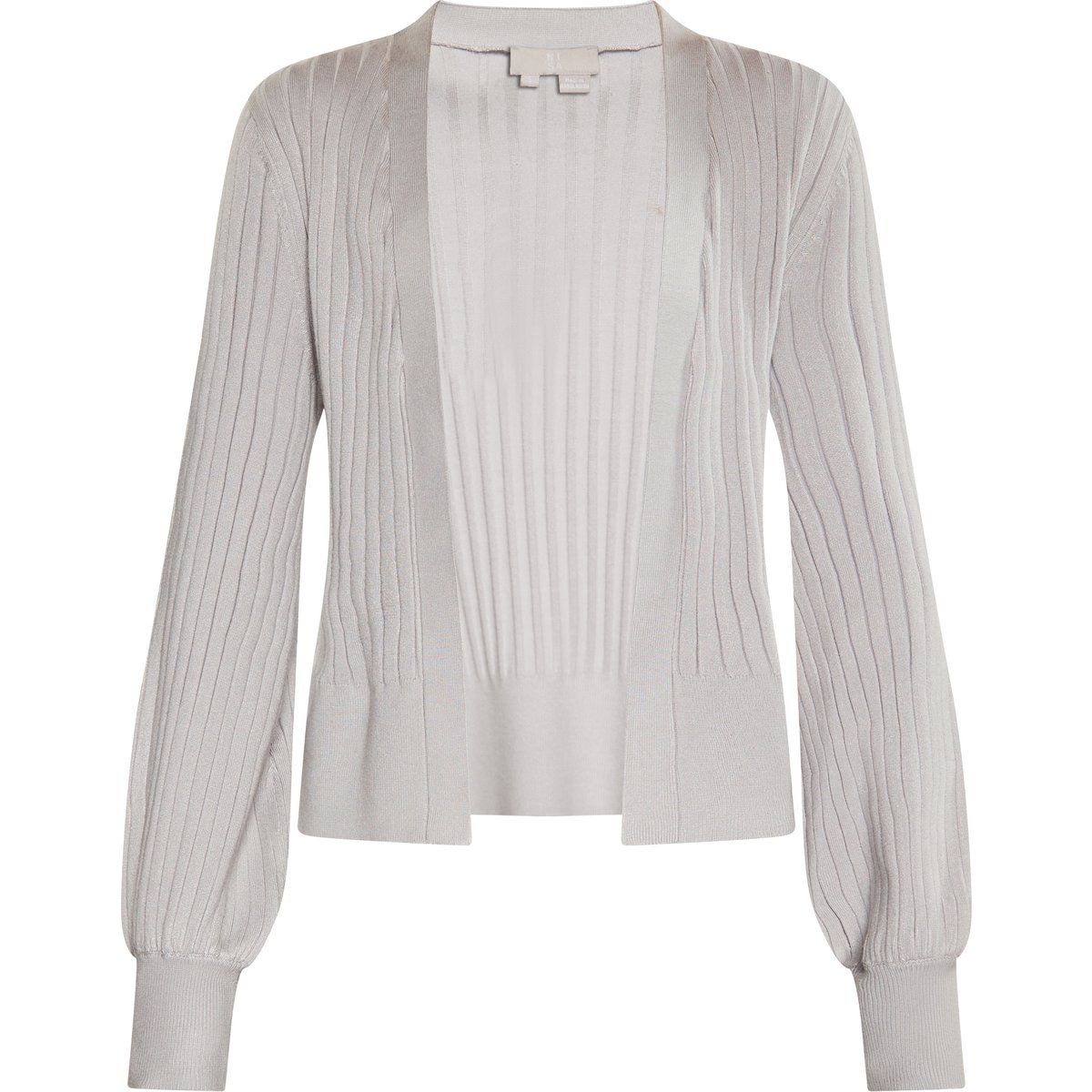Elegante offen geschnittene Strickjacke mit Rippenmuster