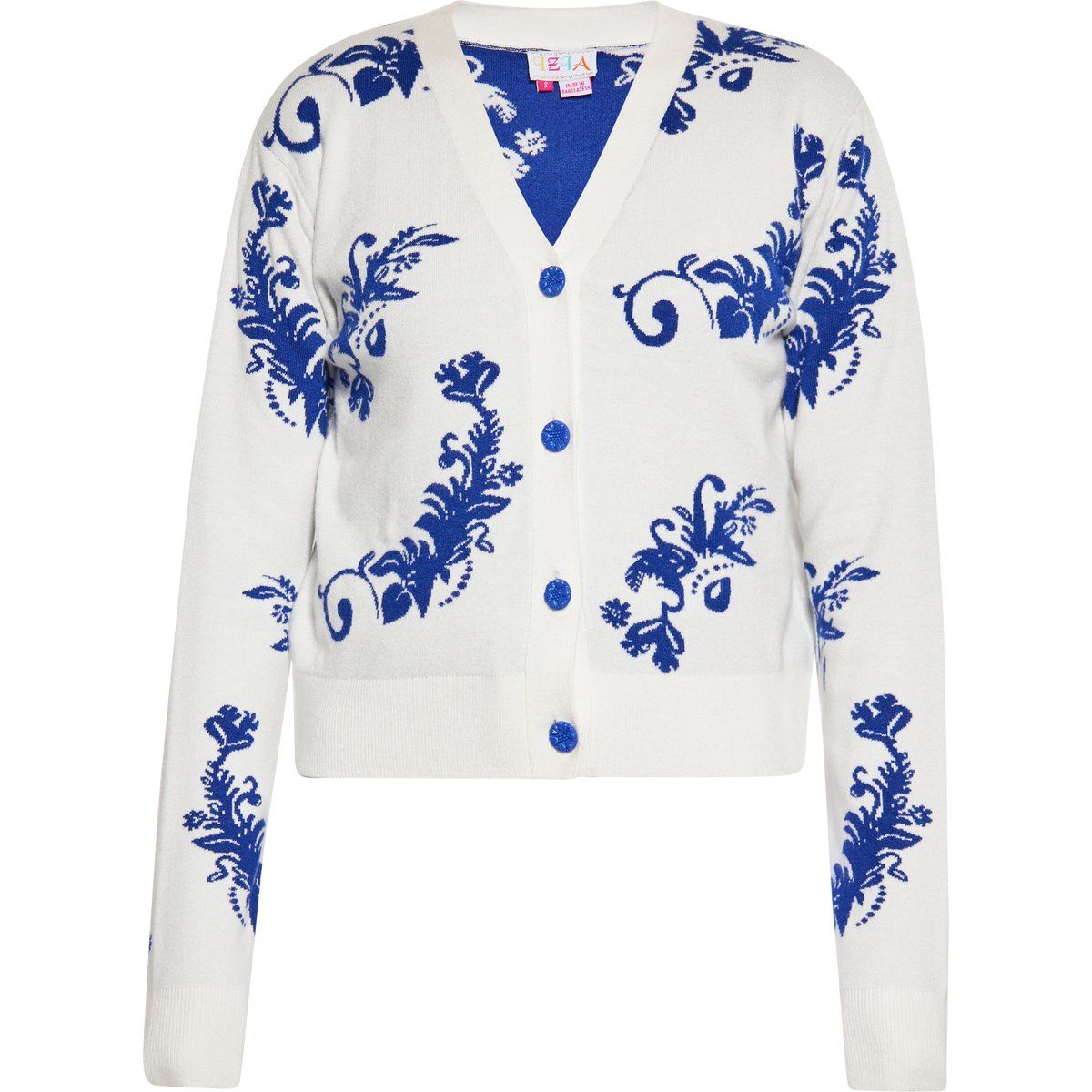 Strickjacke mit floralem Jacquardmuster