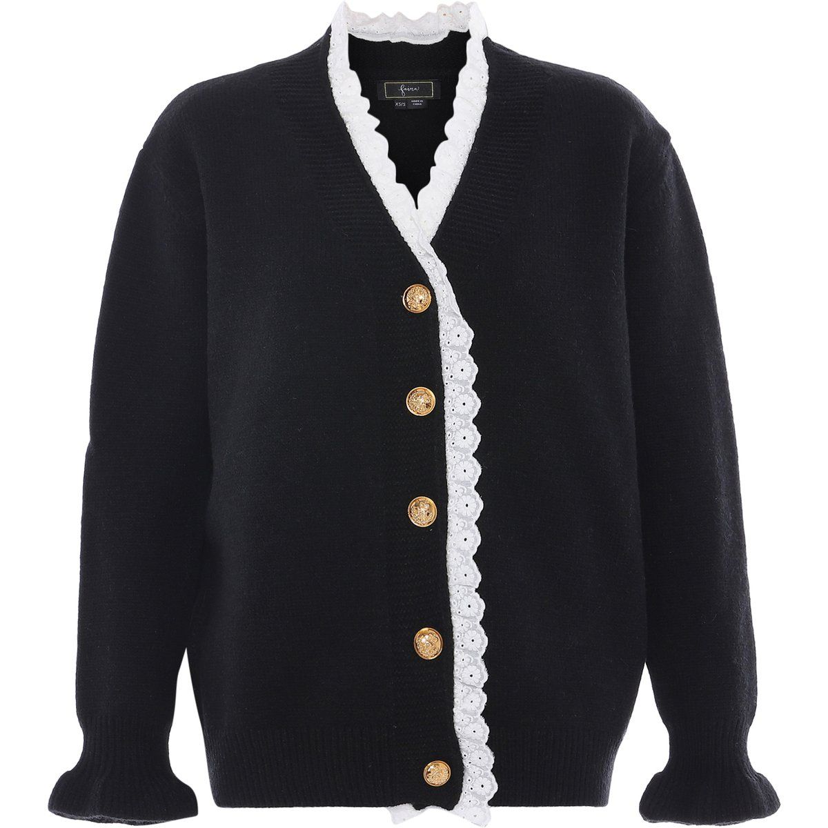 Elegante Strickjacke mit Spitzendetails