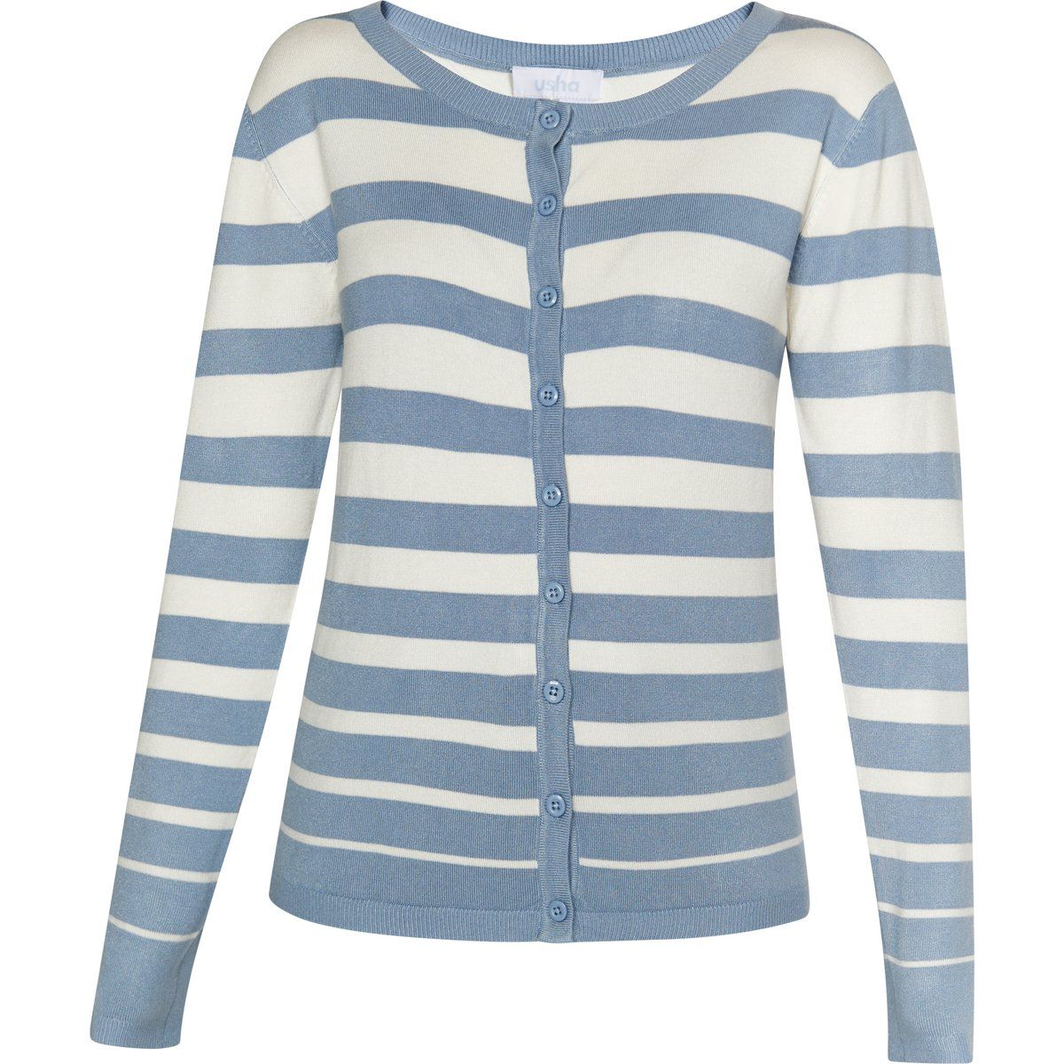 Gestreifte Strickjacke mit Knöpfen