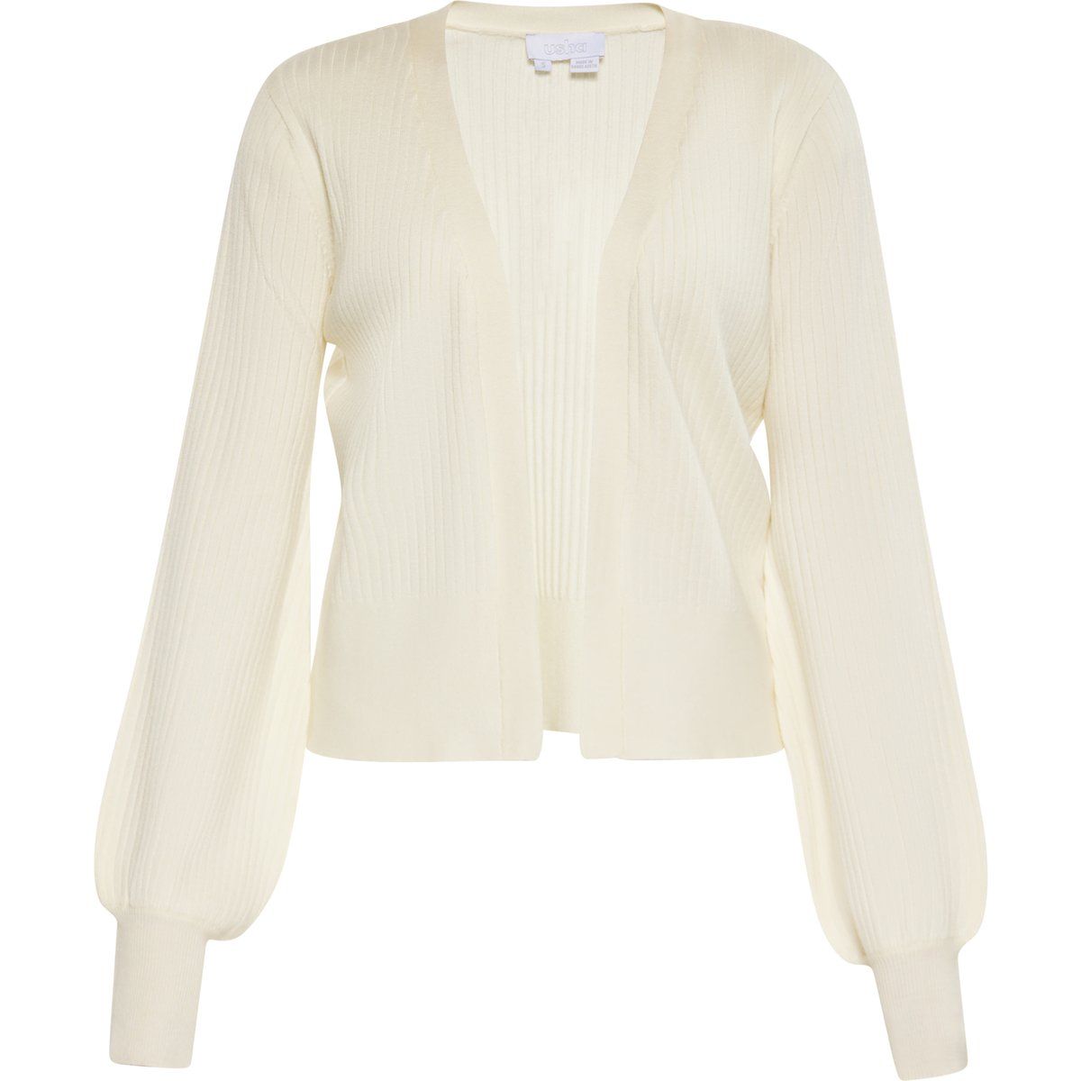 Elegante gerippte Strickjacke mit Ärmeln
