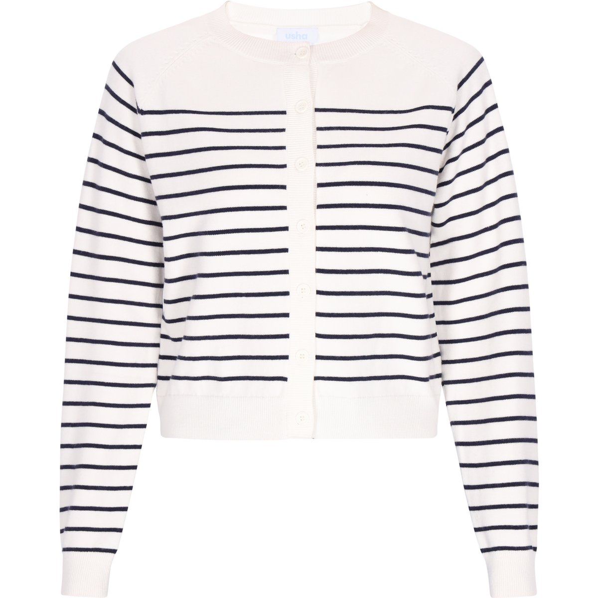 usha Strickjacke Frauen Cremeweiß, Marineblau