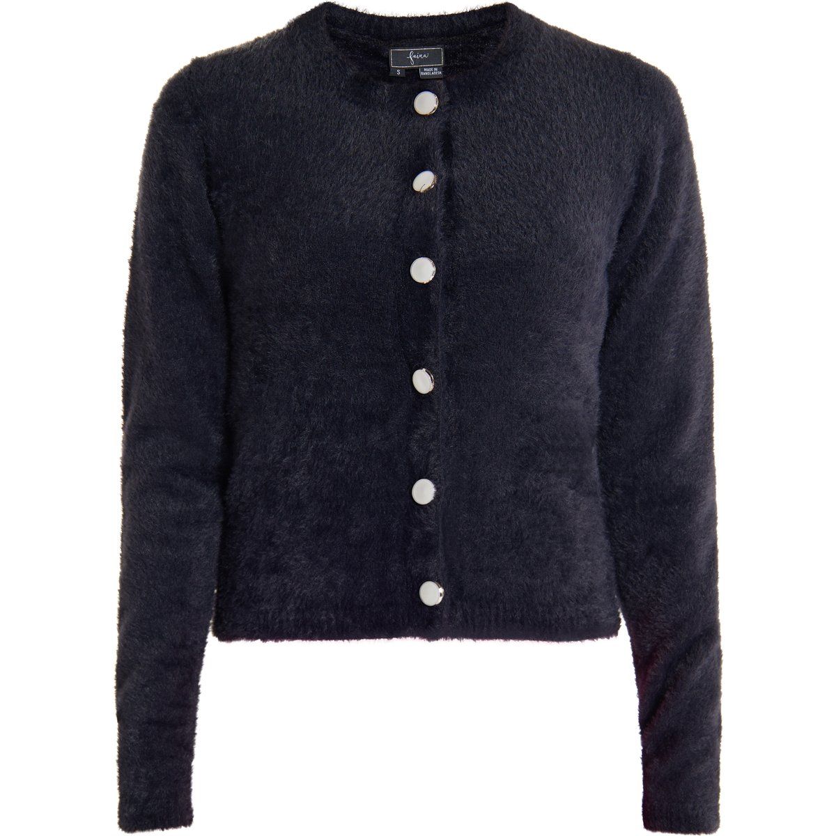 Flauschiger Cardigan mit Knopfleiste
