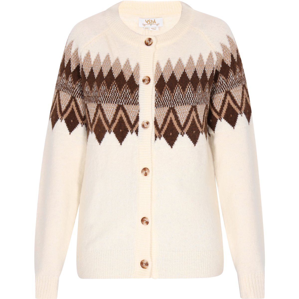 Strickjacke mit Fair Isle-Muster und Knöpfen