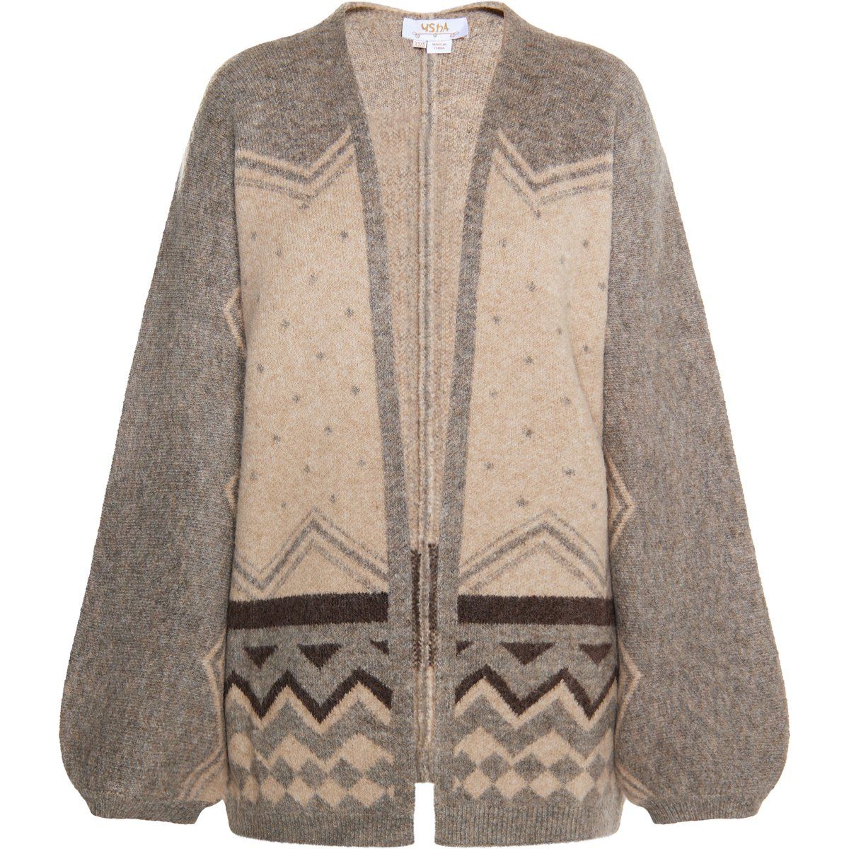usha Strickcardigan Damen Beige Mehrfarbig