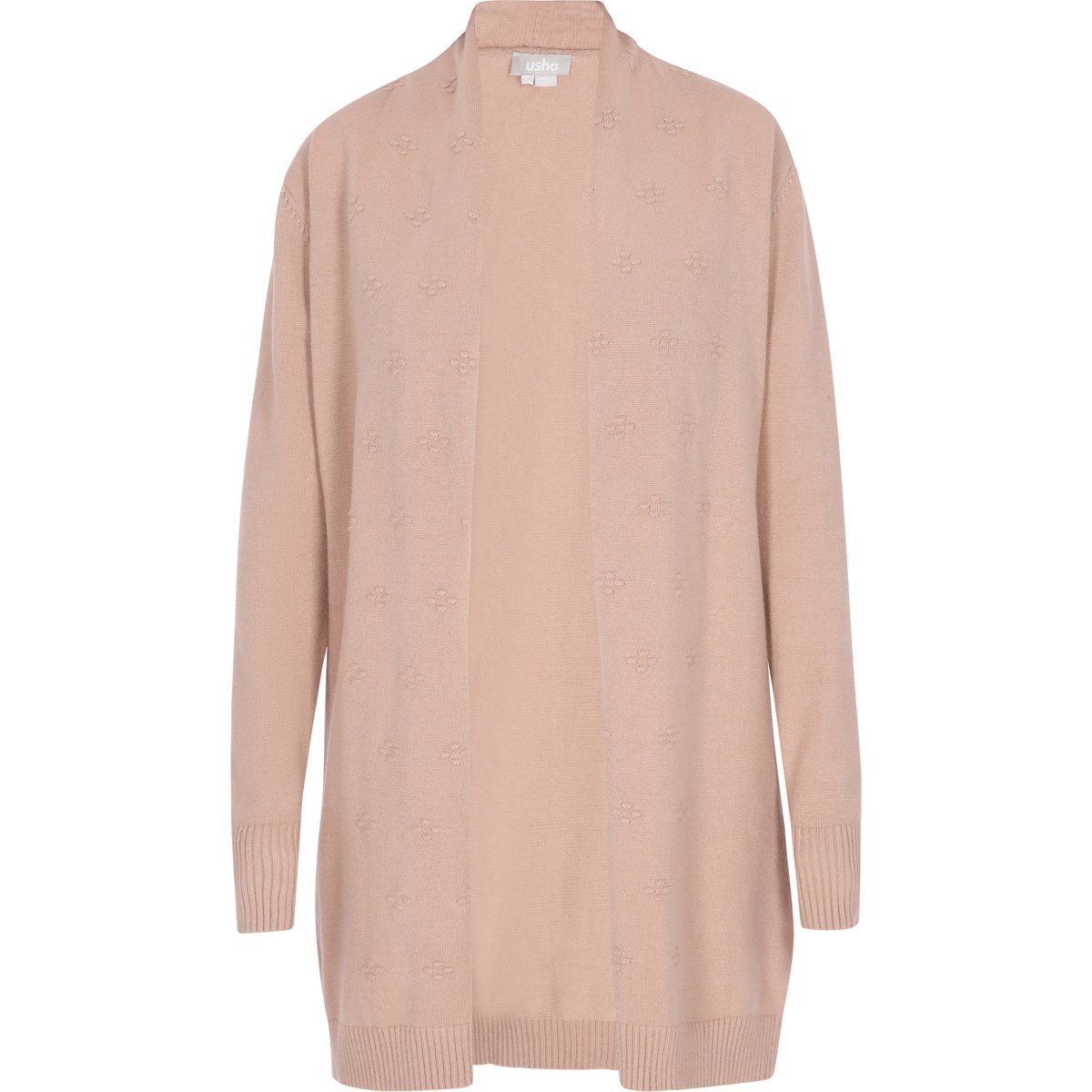 Offene Strickjacke mit strukturierter Strickerei