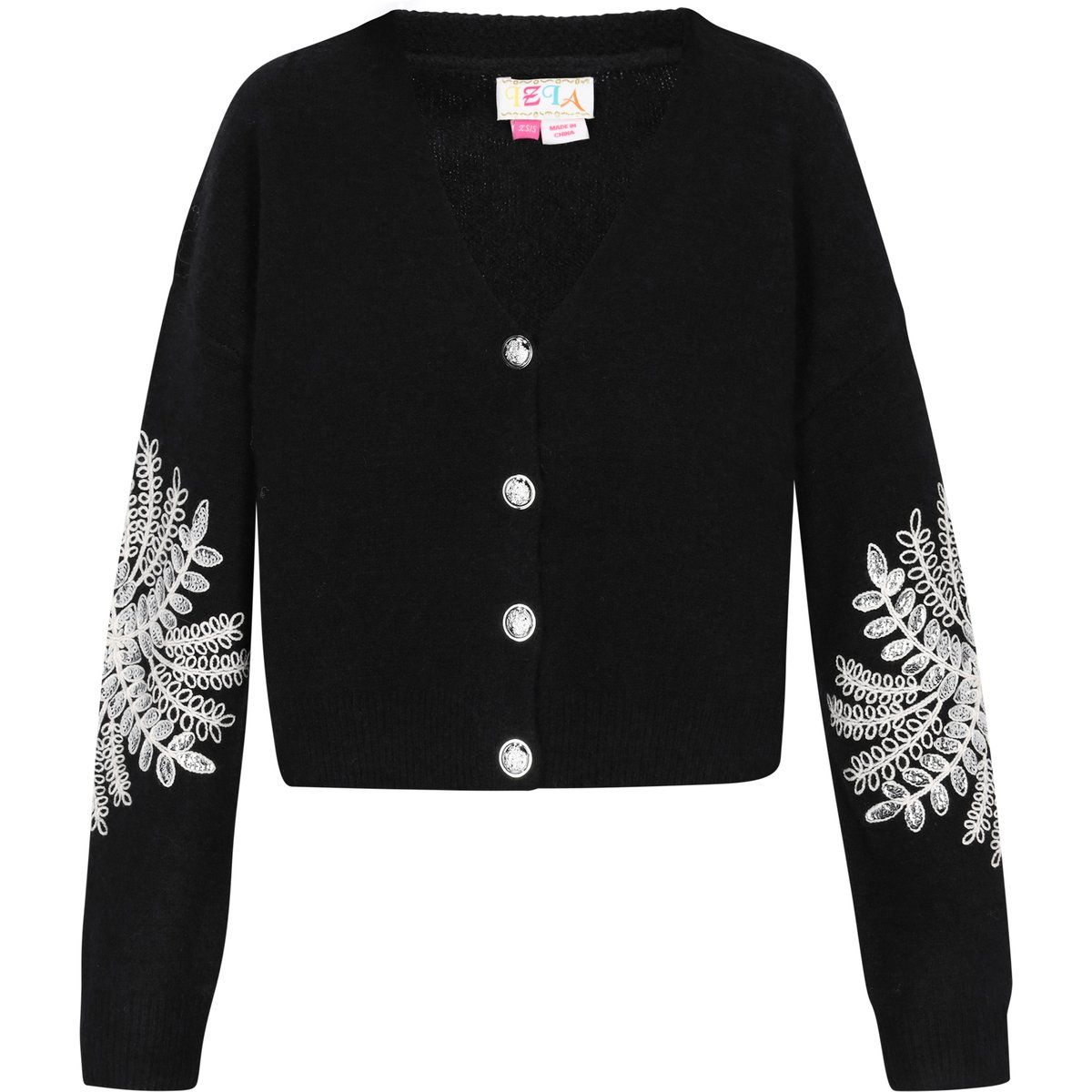 IZIA Strickjacke Frauen schwarz-weiß