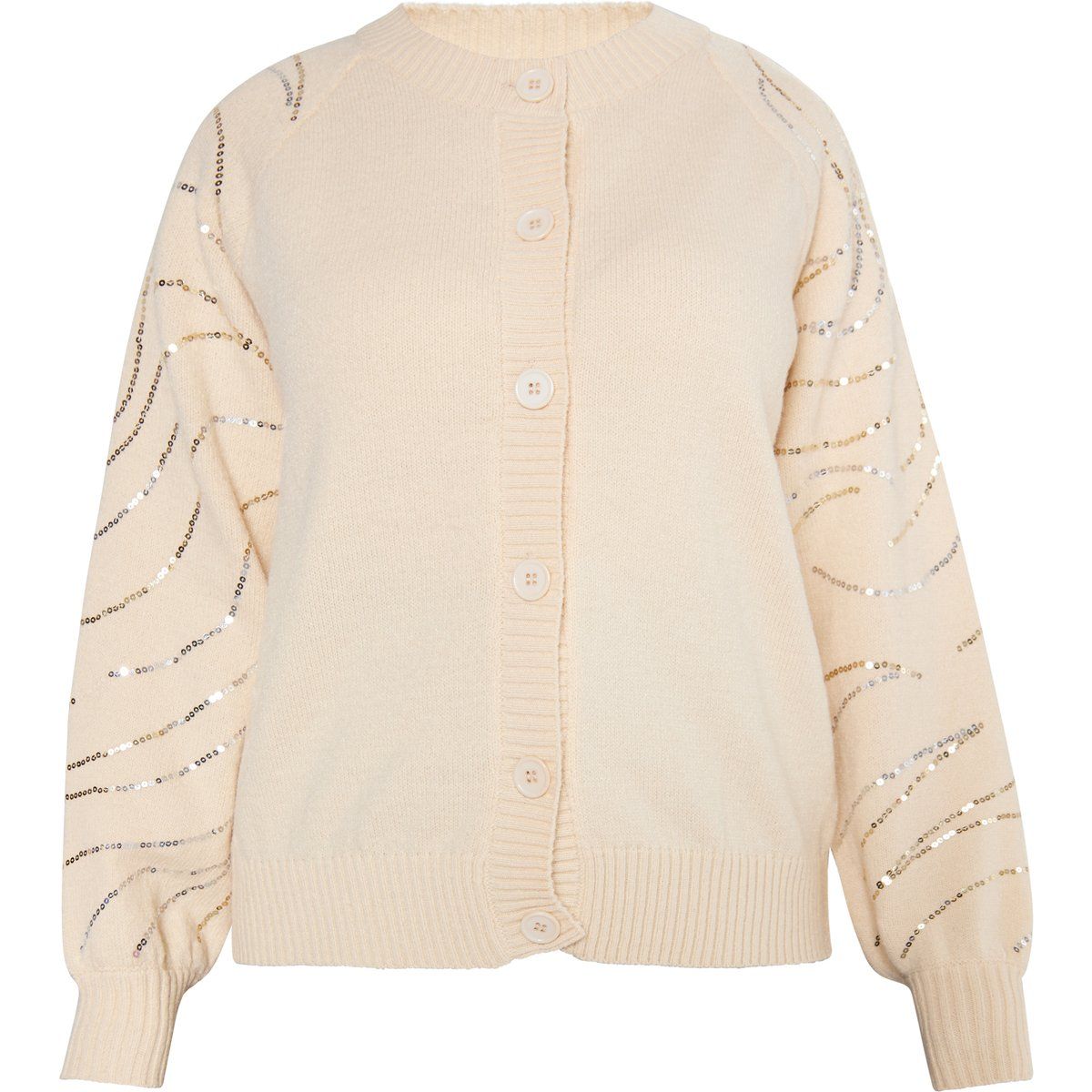 Strickjacke mit Paillettenbesatz