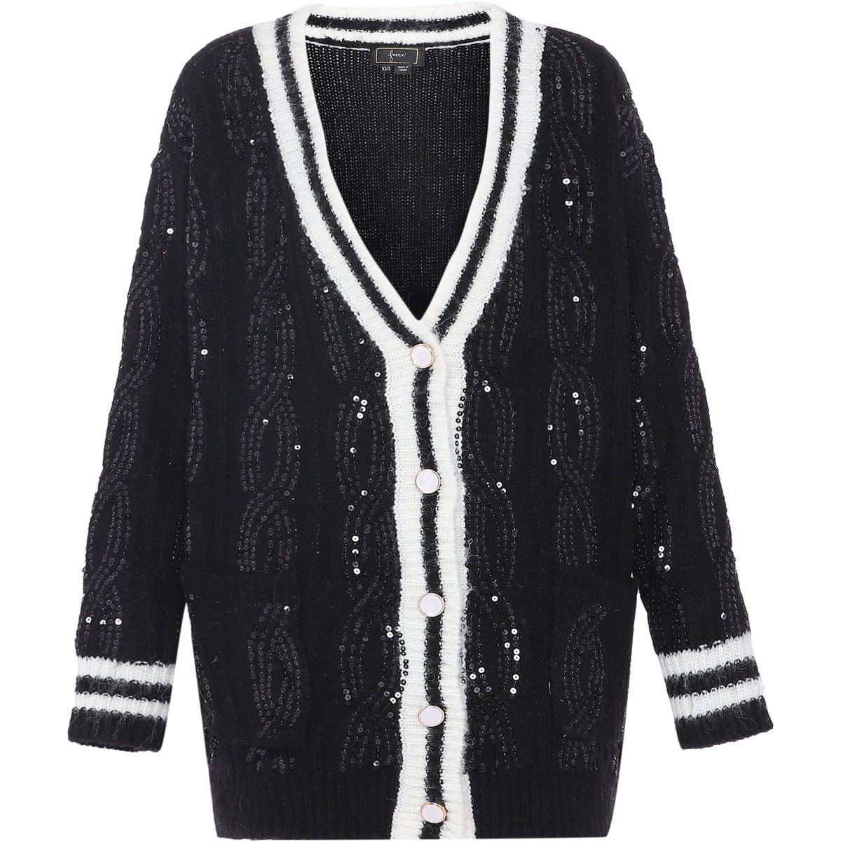 Faina Strickjacke Damen schwarz