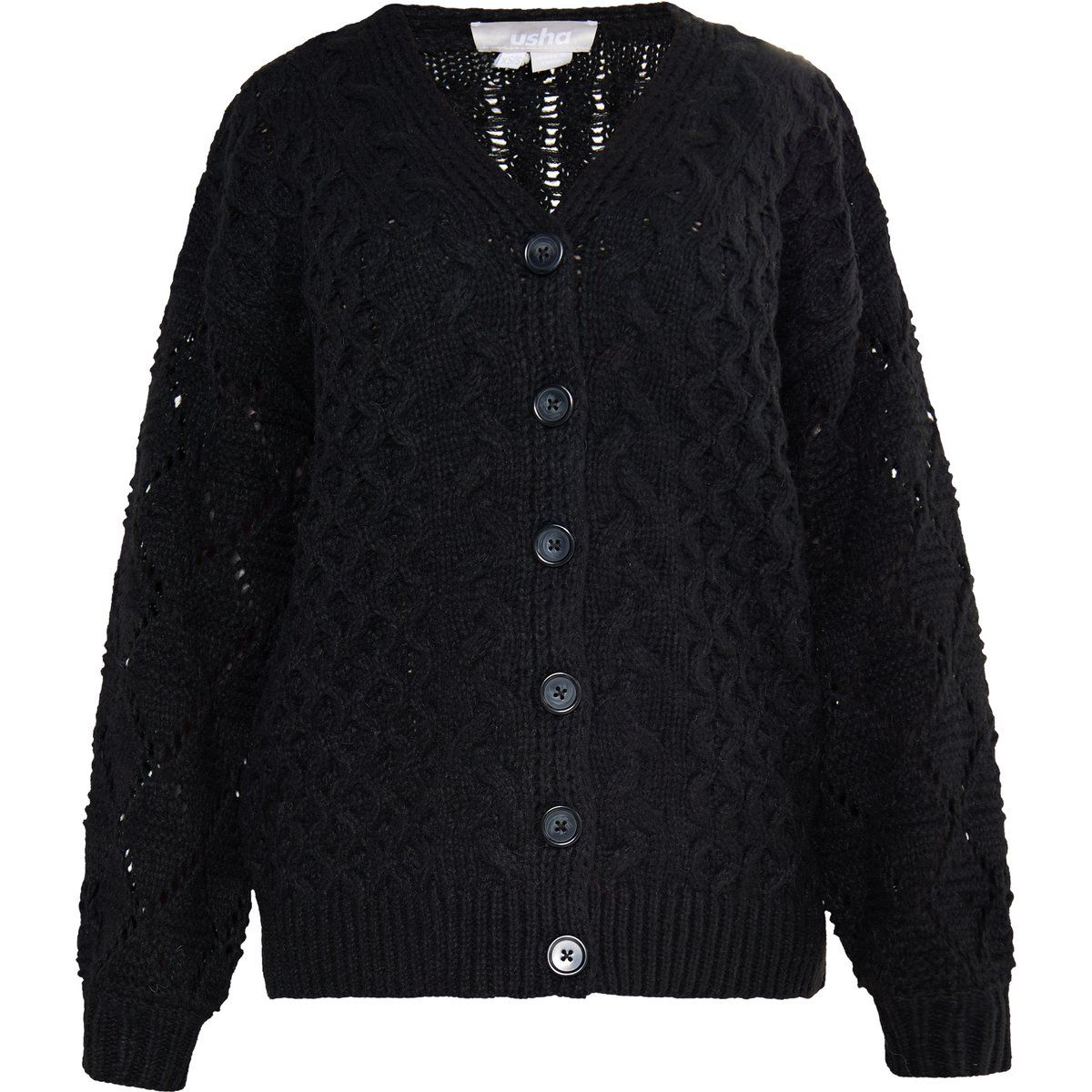 Oversized Zopfstrick-Cardigan