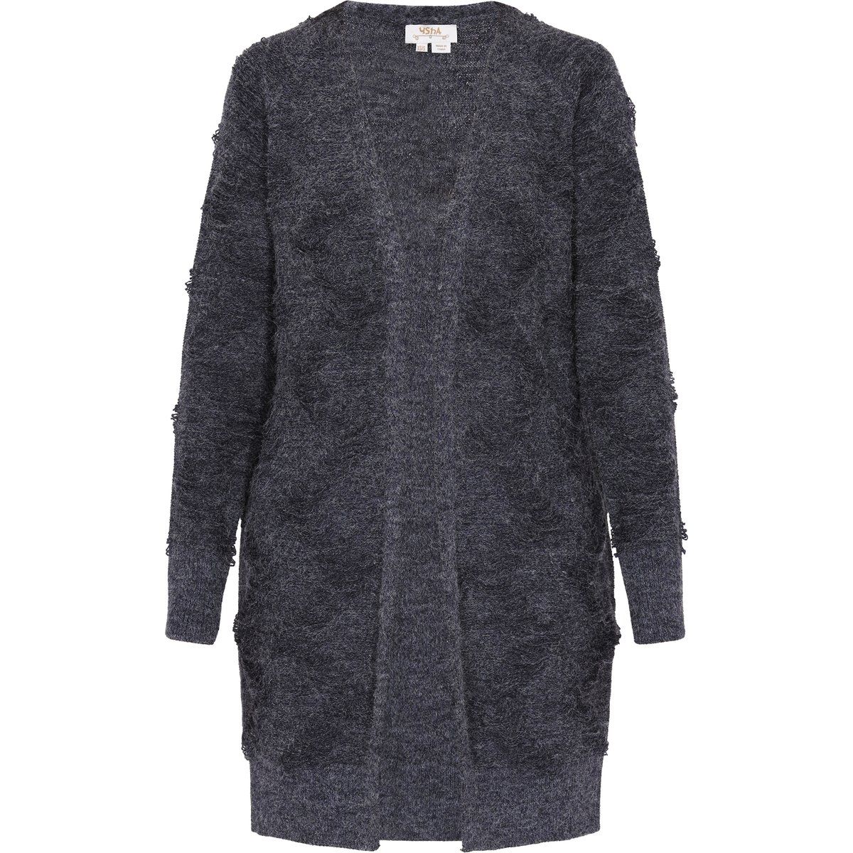 Strickjacke mit Textur in Anthrazitgrau