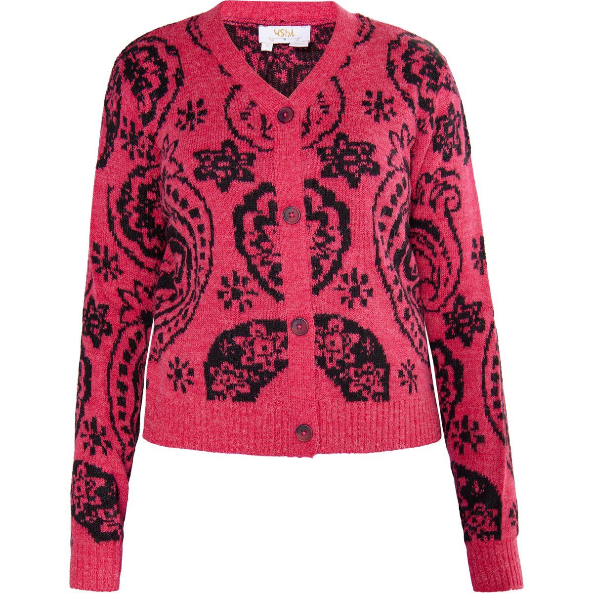Paisley Jacquard Strickjacke