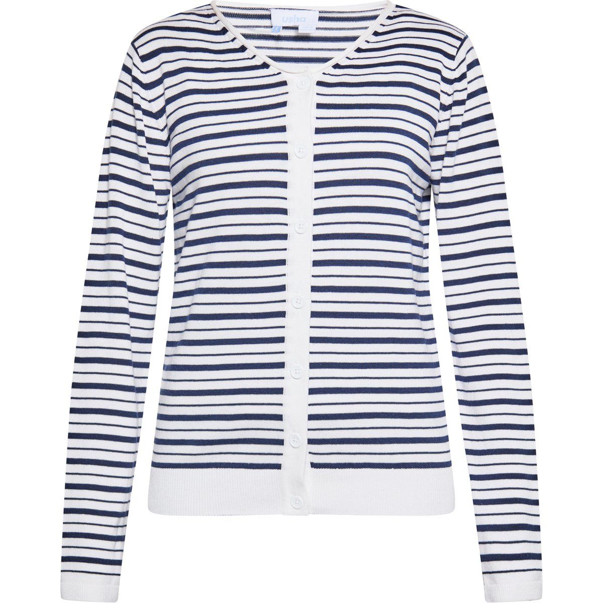 Gestreifte Strickjacke mit Knopfleiste