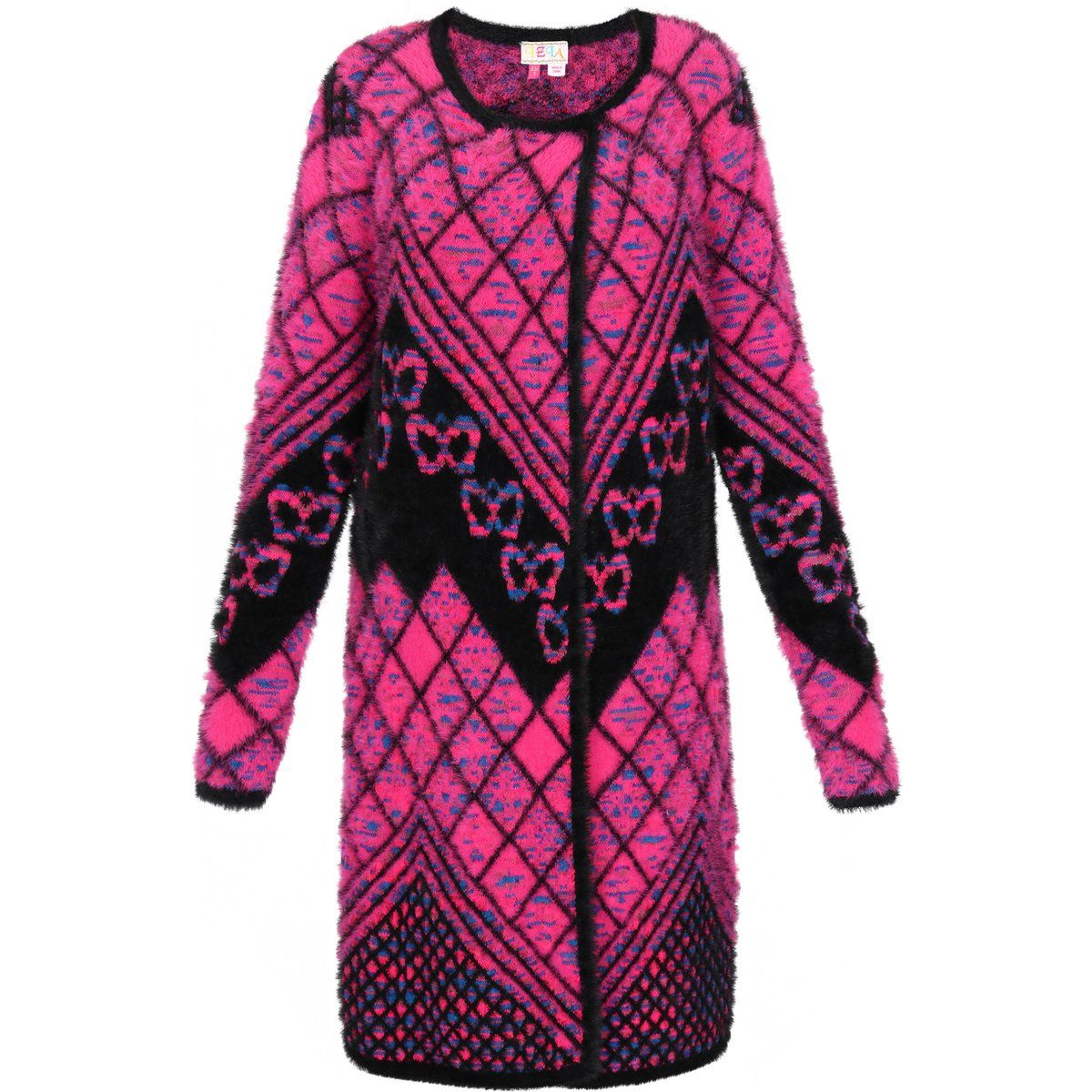 IZIA Strickjacke Frauen schwarz mehrfarbig