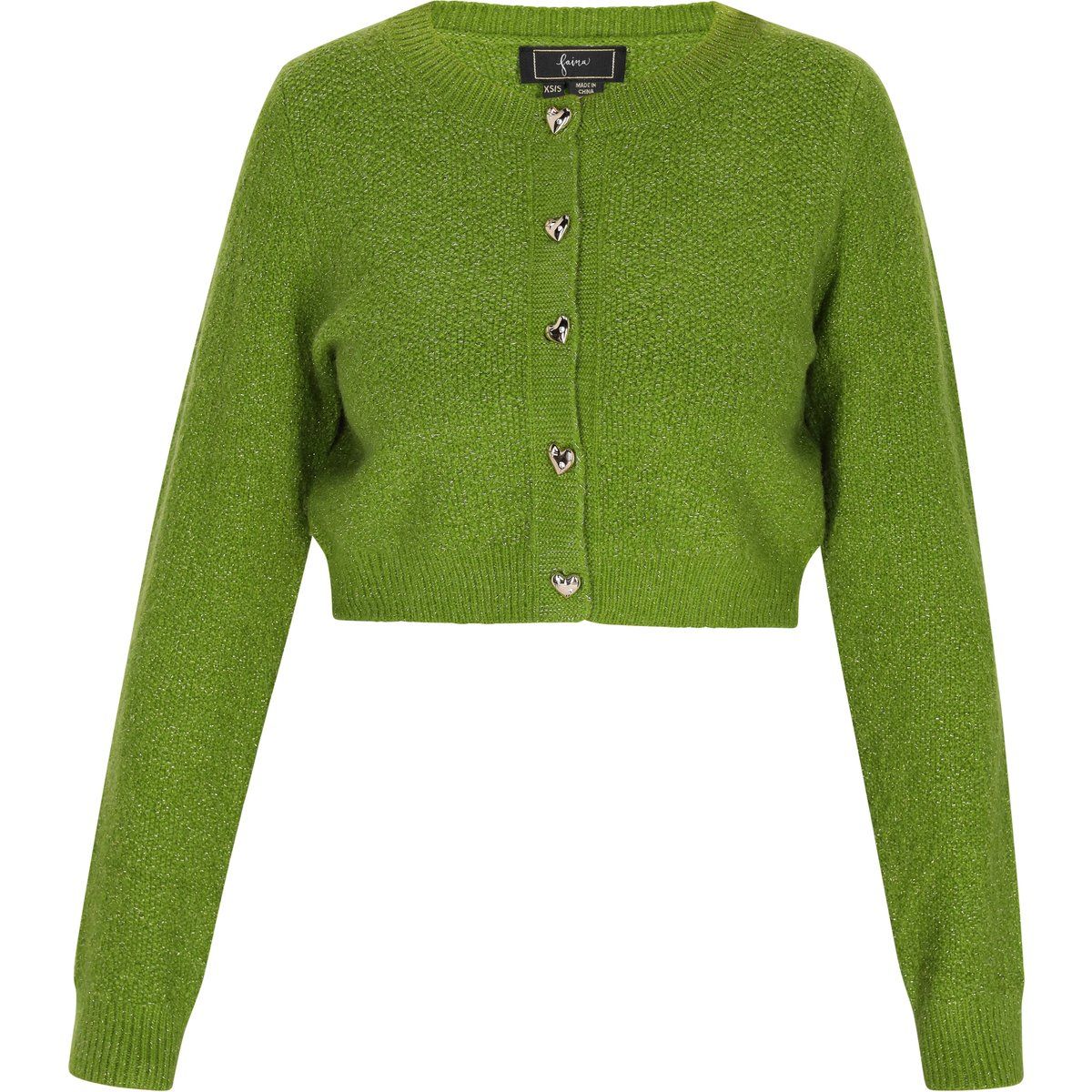 Kurze Strickjacke mit Knöpfen