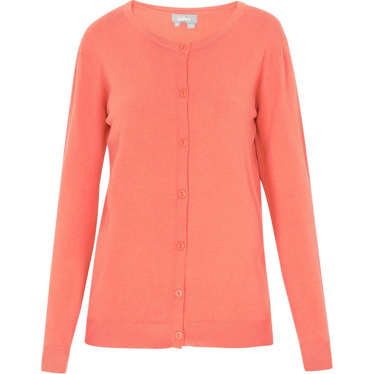 Klassische Damen Strickjacke mit Rundhalsausschnitt