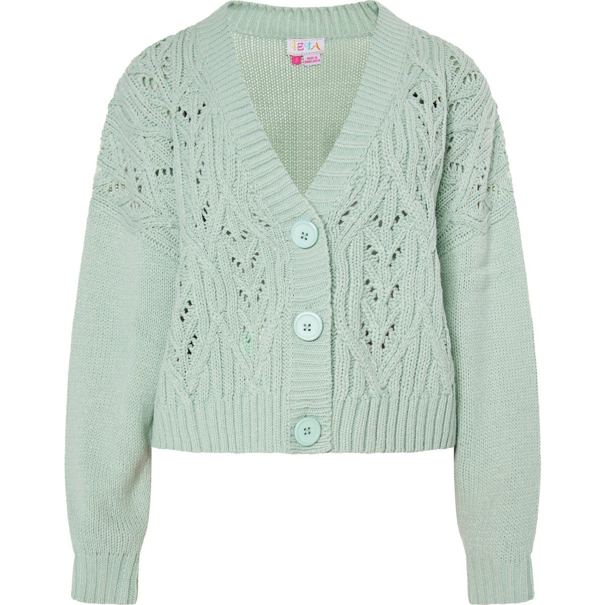 Mintgrüne, kurze Strickjacke