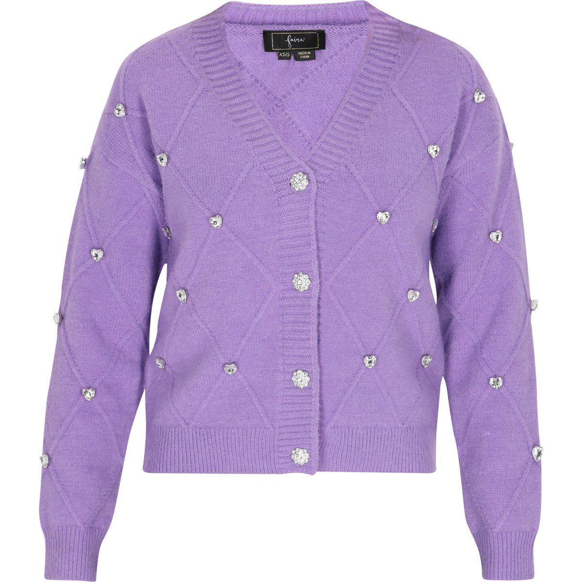 Strickjacke mit Herzverzierung