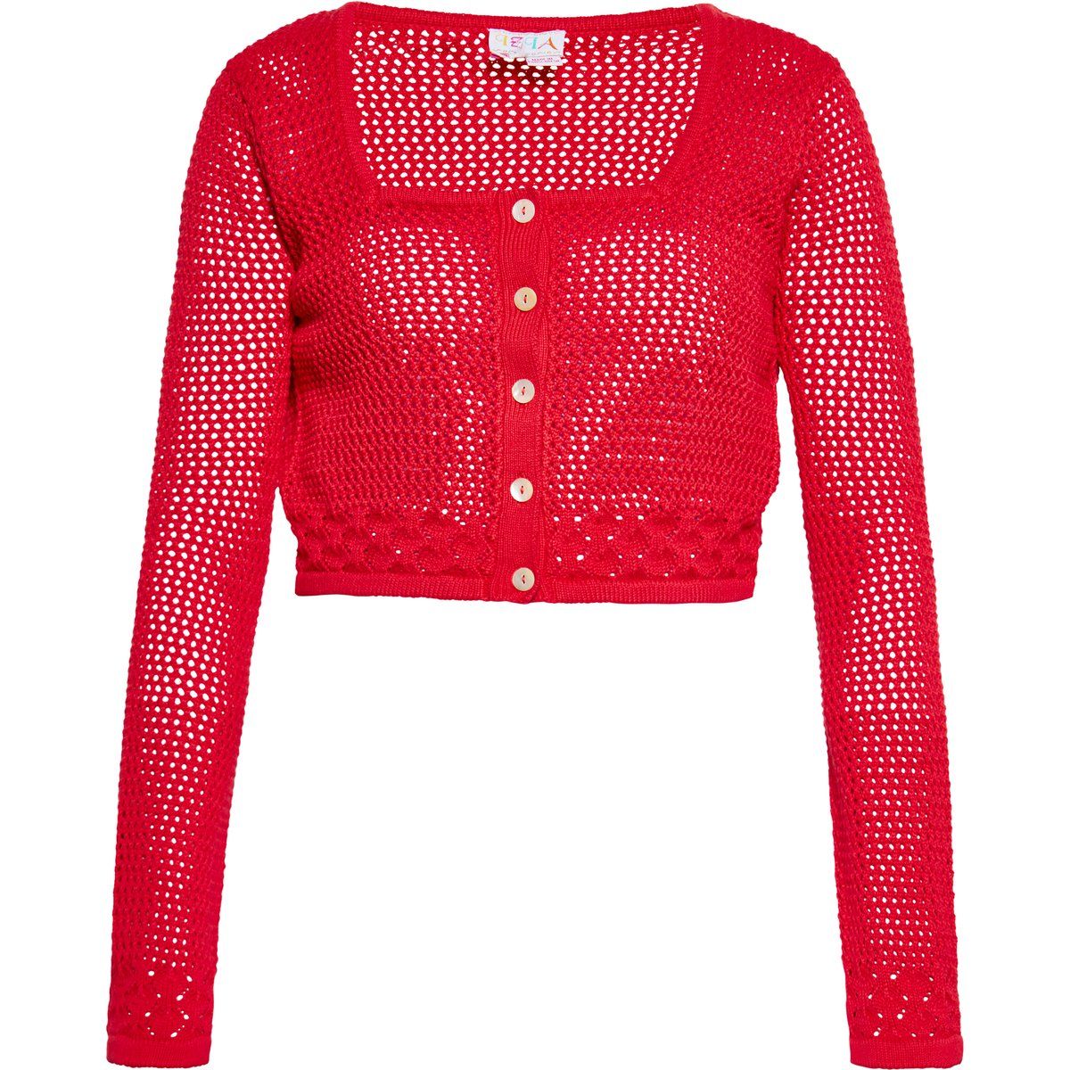 Kurze Strickjacke aus offener Baumwolle