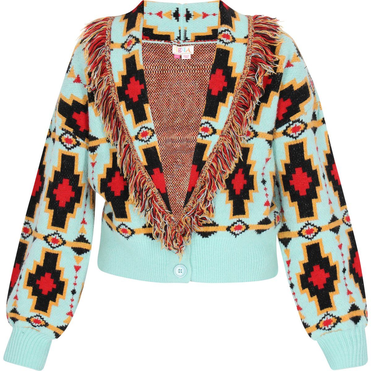 IZIA Strickjacke Frauen türkis mehrfarbig