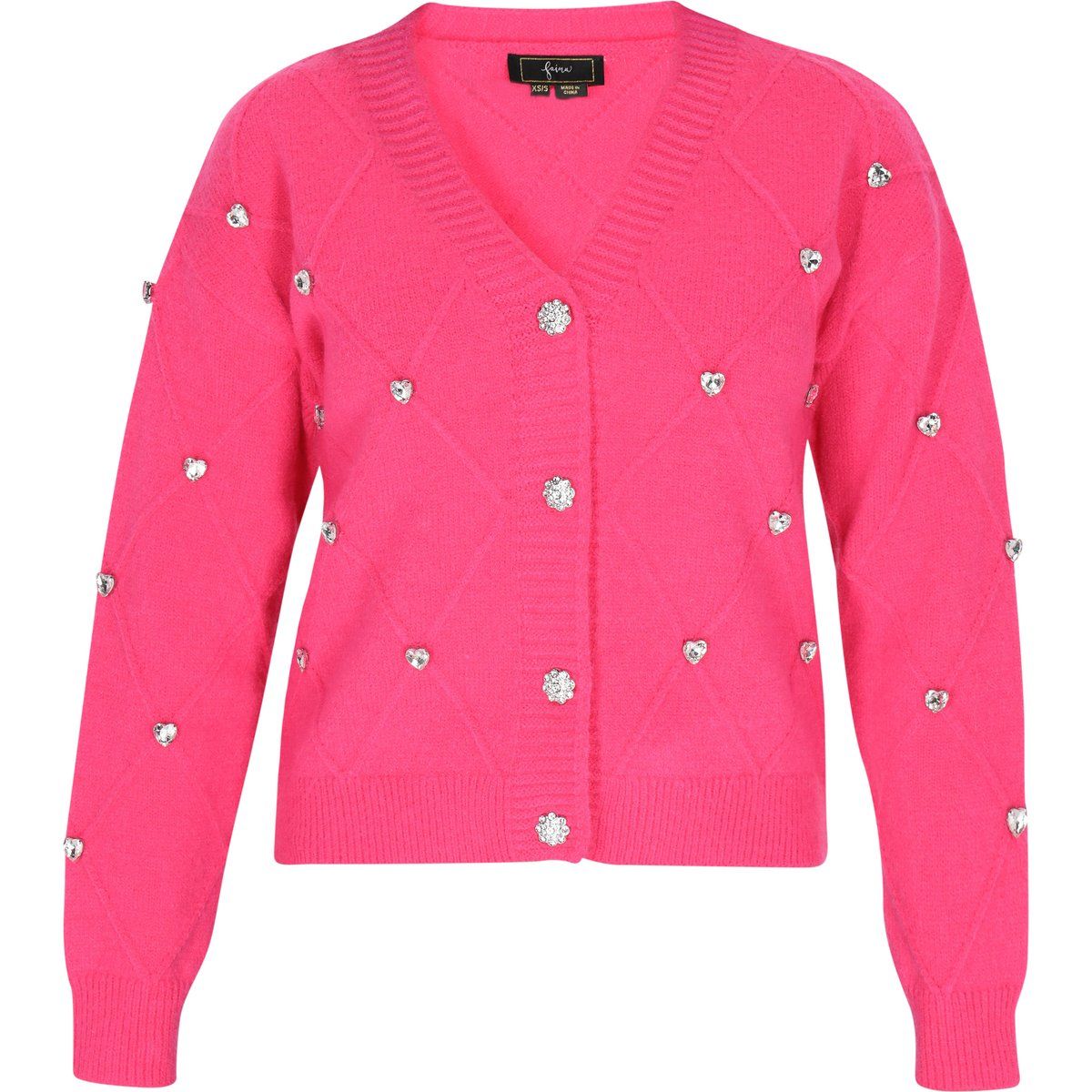 Faina Strickjacke Damen Rosa