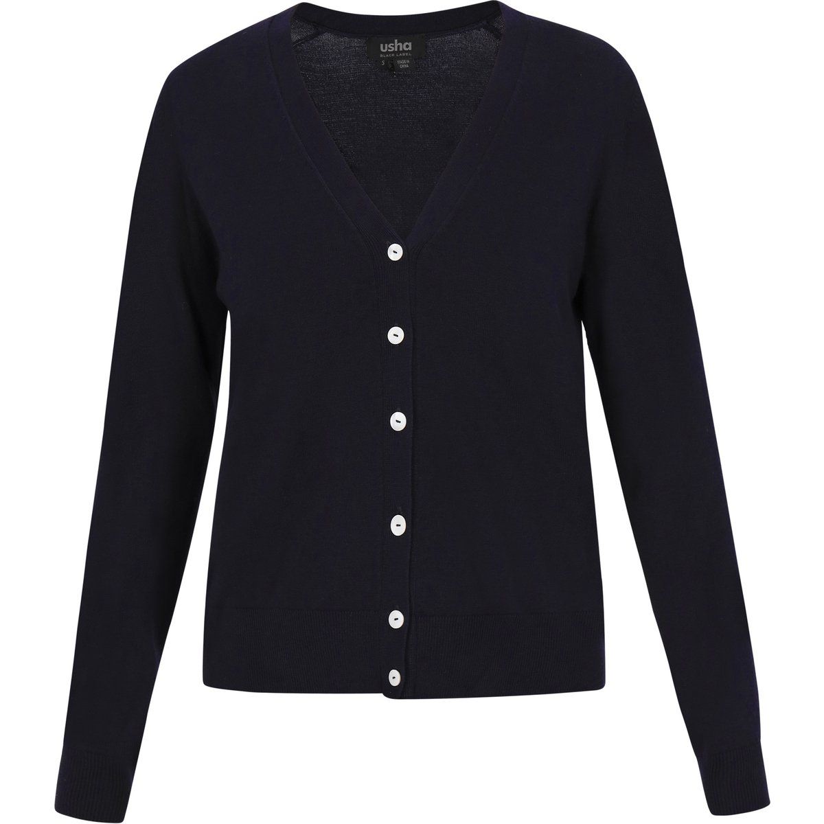 Klassische Strickjacke mit V-Ausschnitt