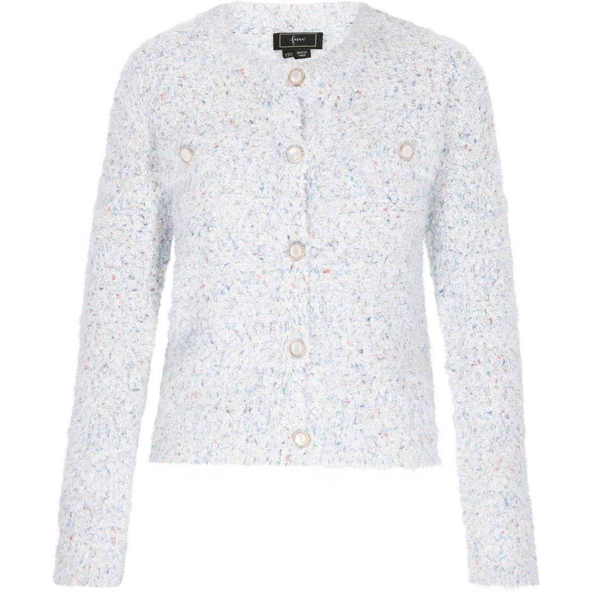 Faina Strickjacke Frauen weiß mehrfarbig