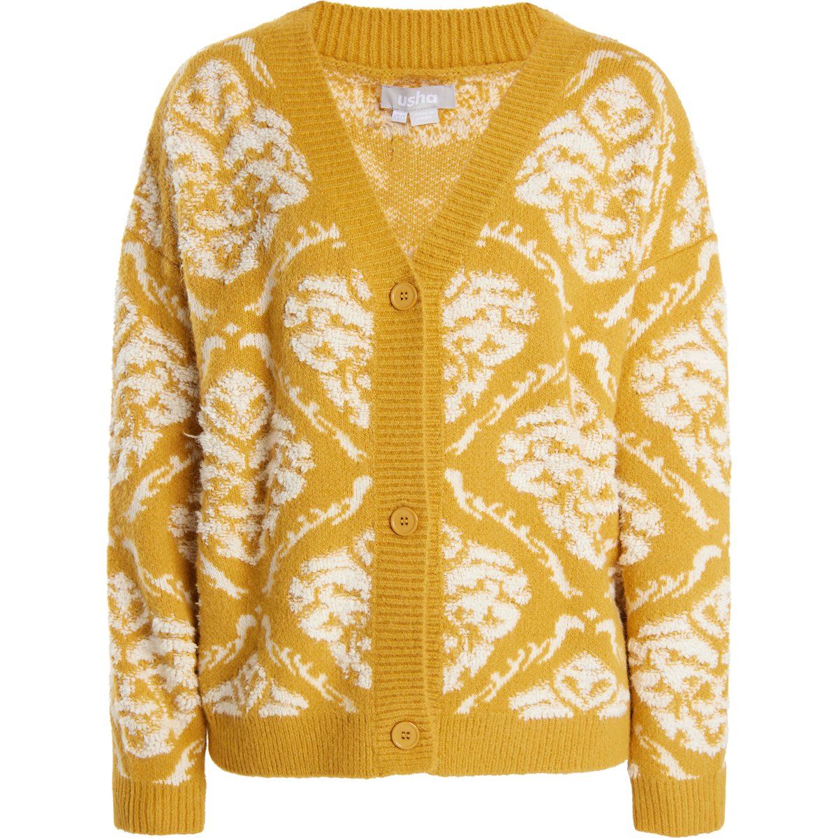 usha Strickcardigan Damen Curry Mehrfarbig