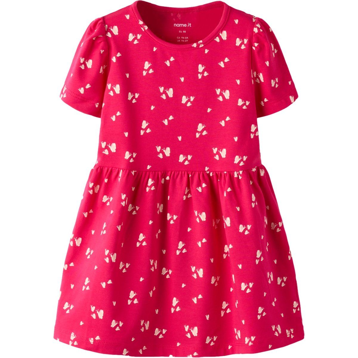 Mädchen Strickkleid mit Herzmuster, Rosa