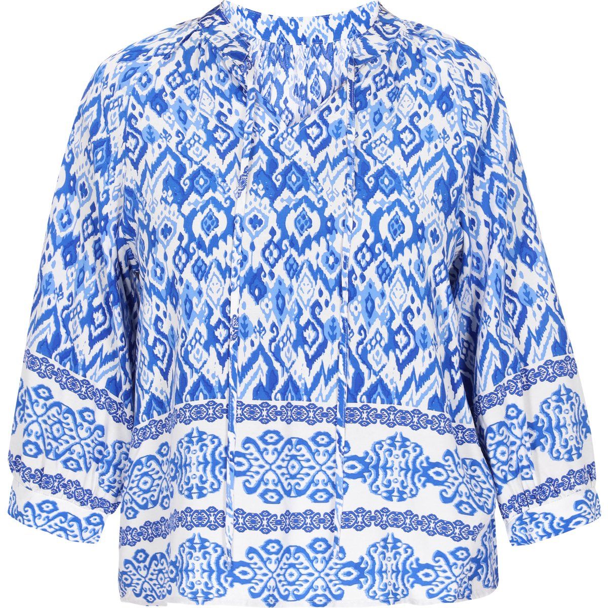 usha Bluse Frauen blau weiß