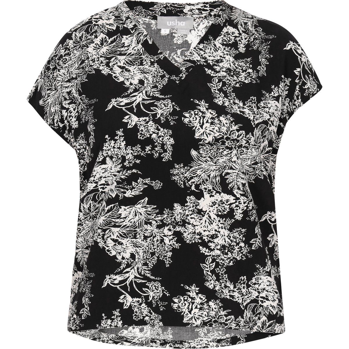 usha Bluse Frauen schwarz-weiß