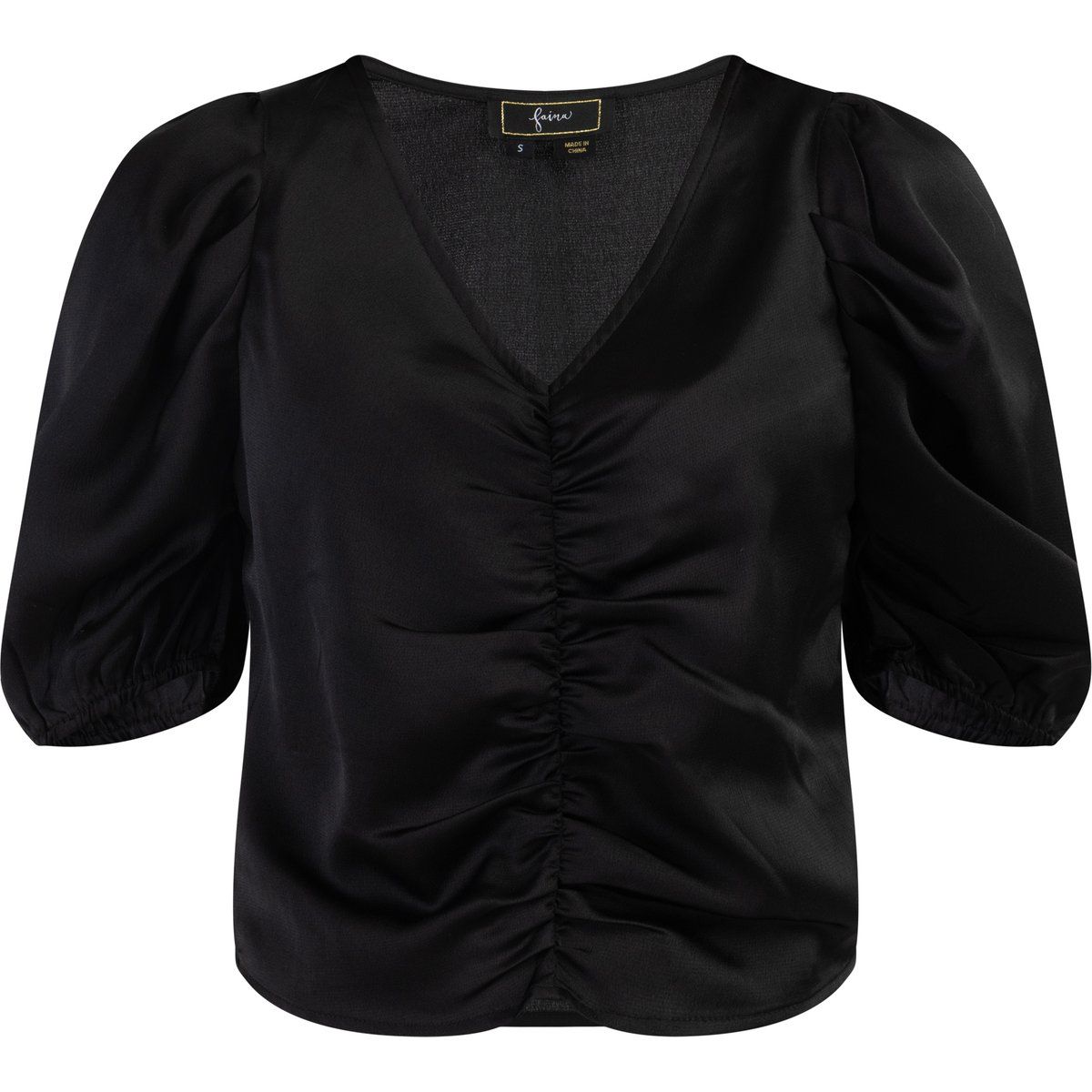 Faina Drapiertes Top Damen schwarz