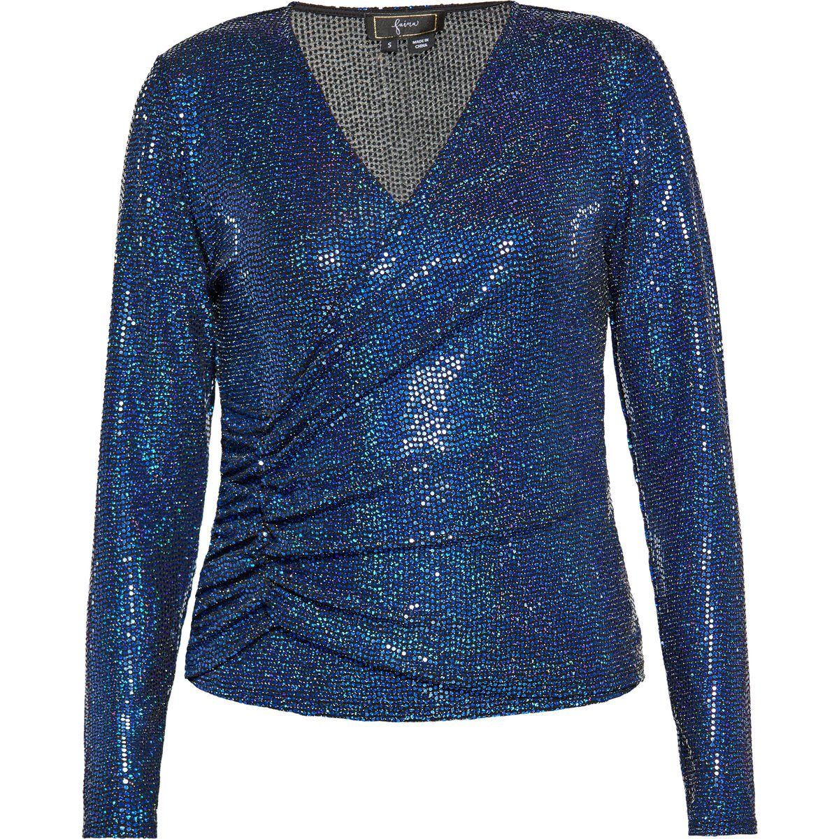 Paillettenbesetzte Wickelbluse