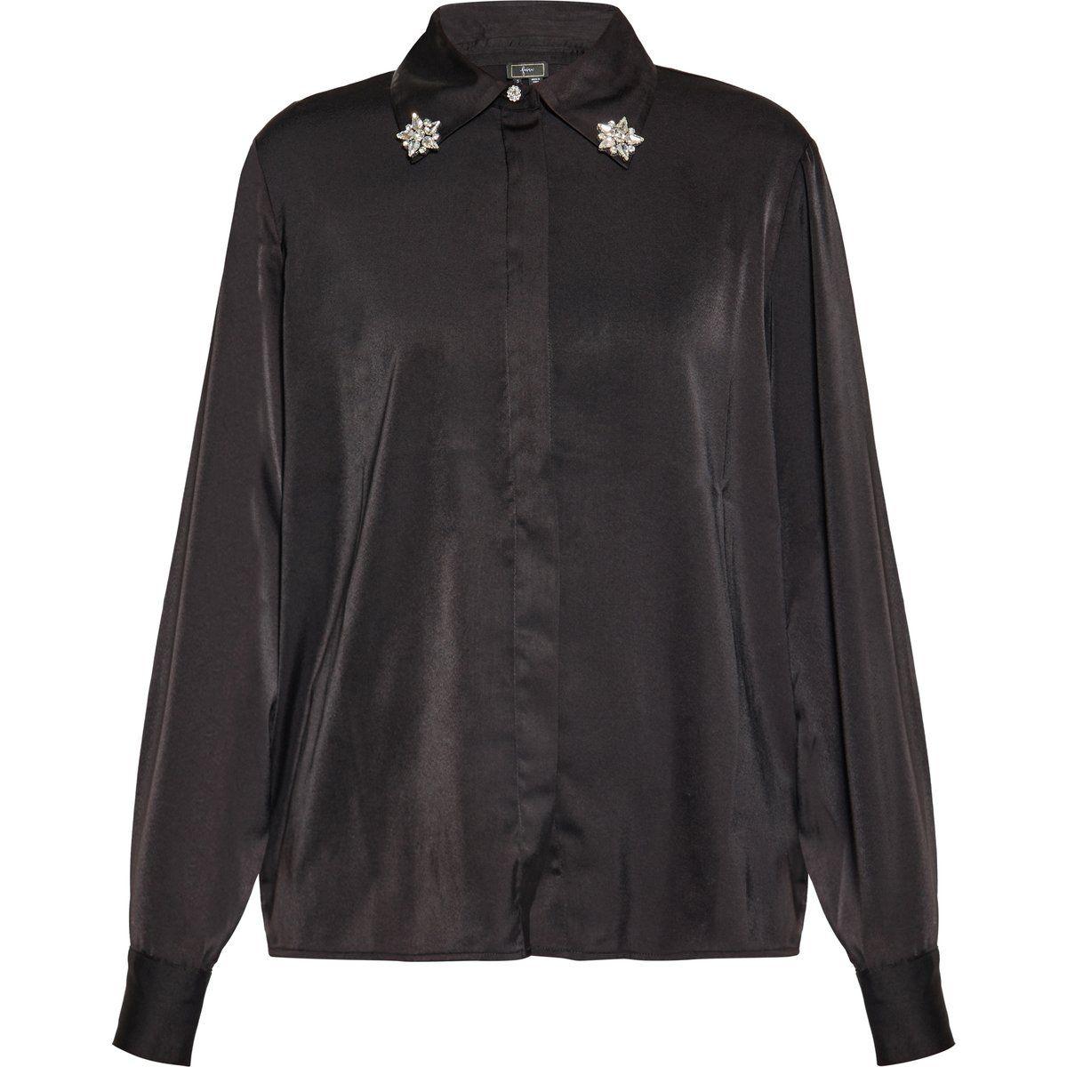 Elegante Satin-Knopfbluse