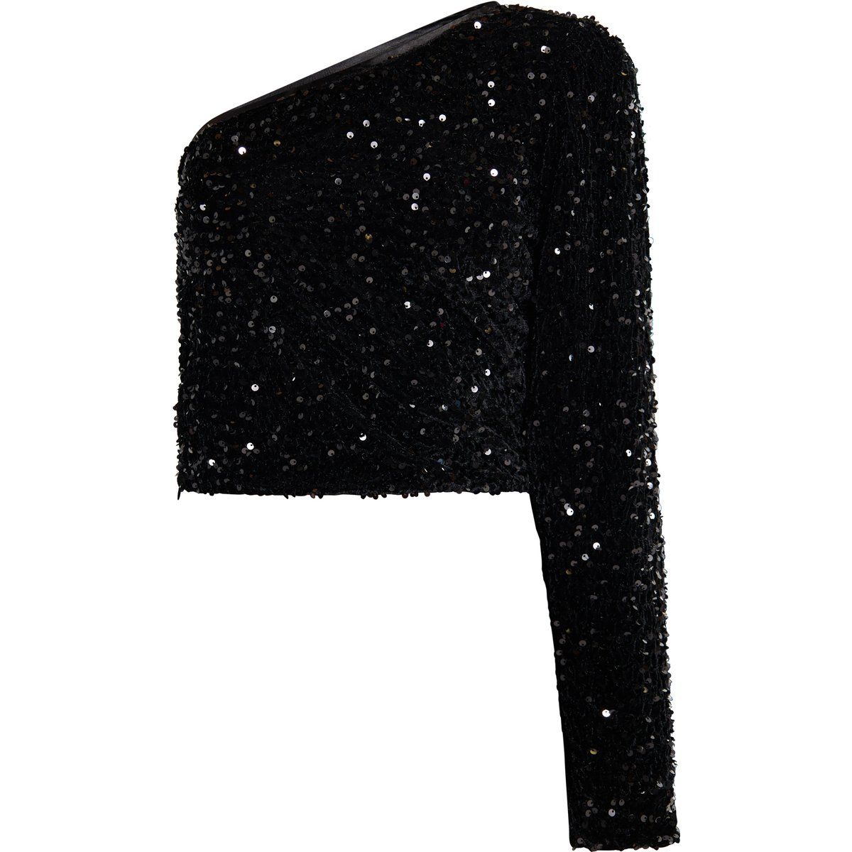 Paillettenbesetztes One-Shoulder-Party-Top