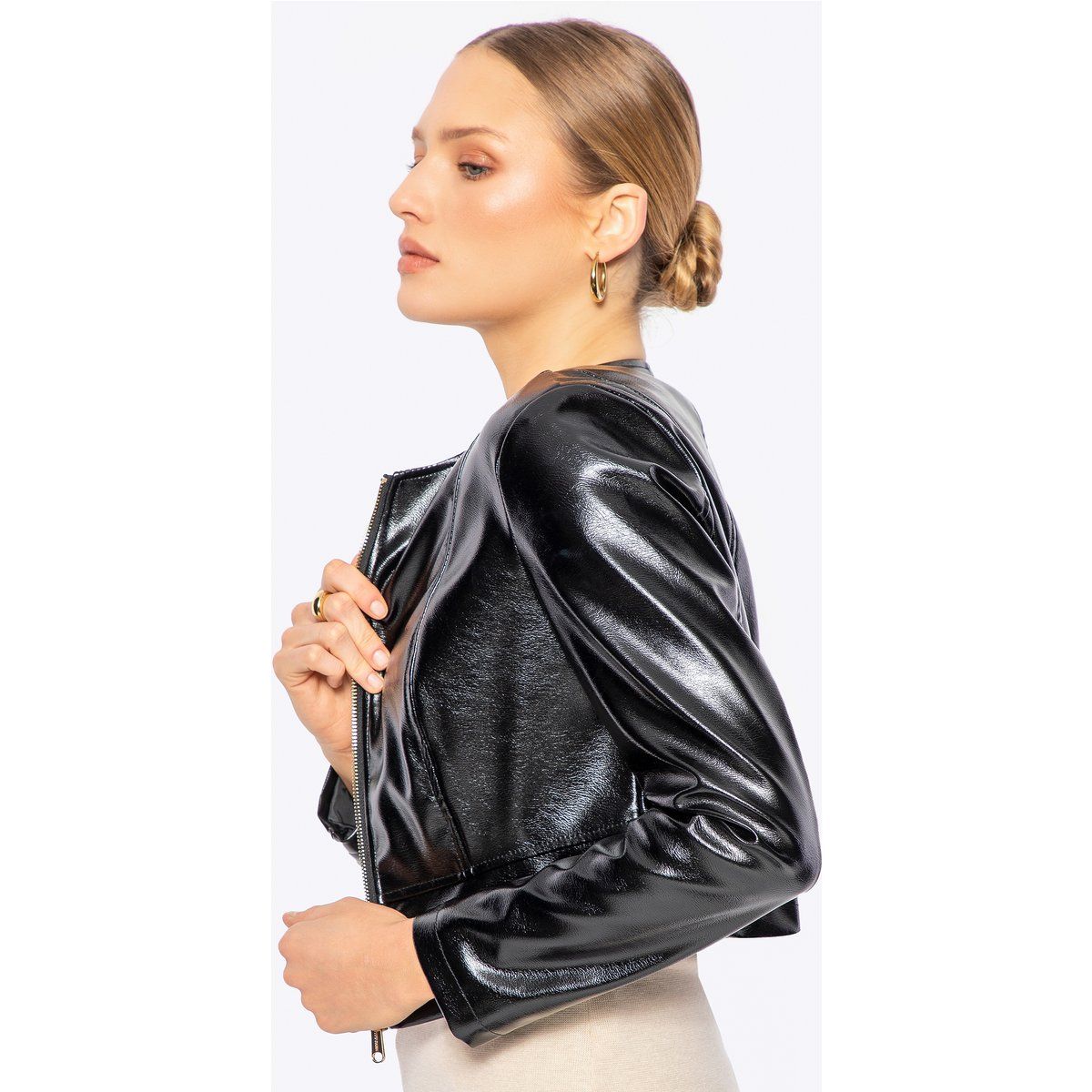 Wittchen Damen-Kurzjacke aus schwarzem Öko-Leder