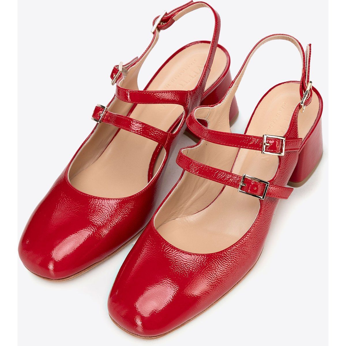 Slingpumps mit Blockabsatz und Riemchen