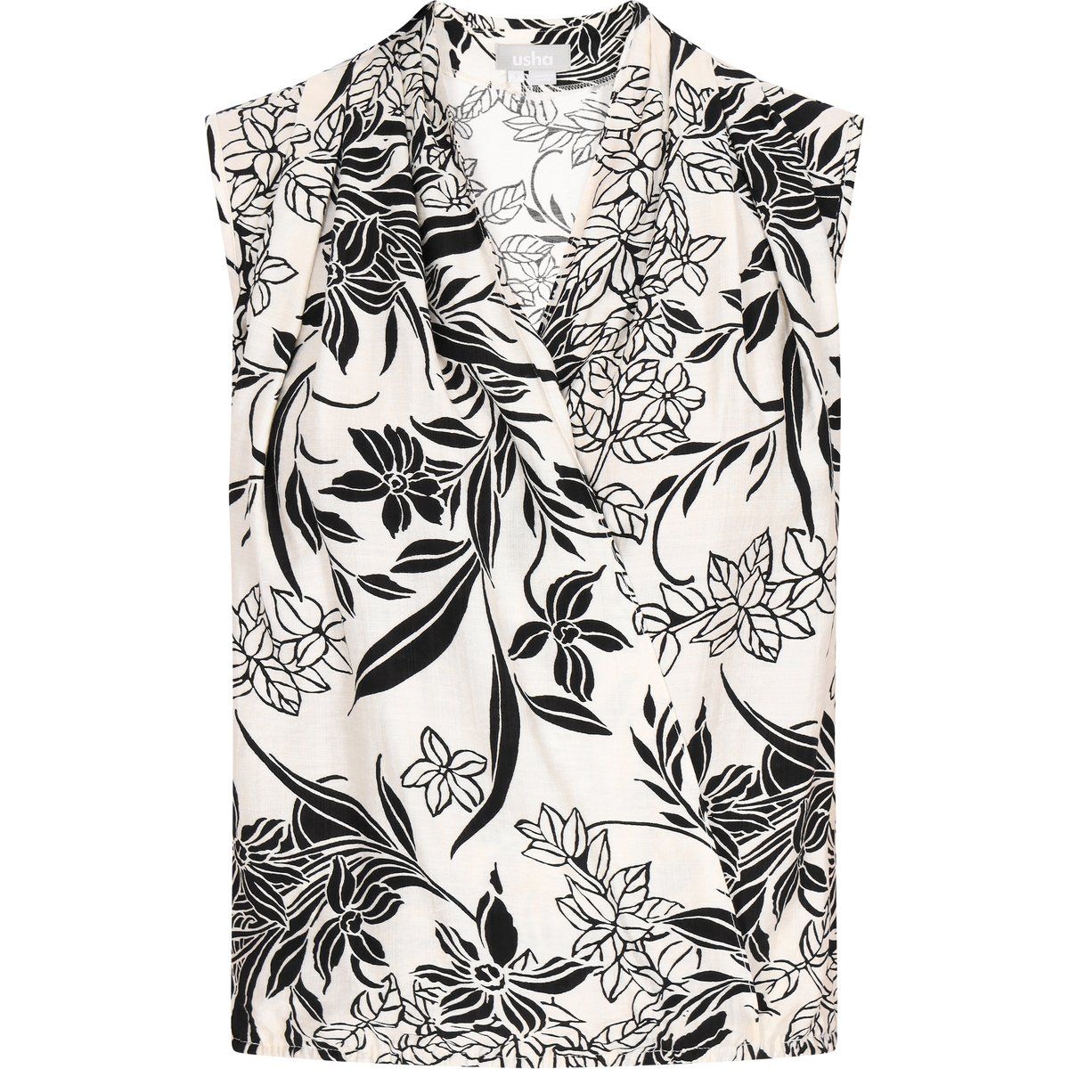 Ärmellose Bluse mit Blumendruck