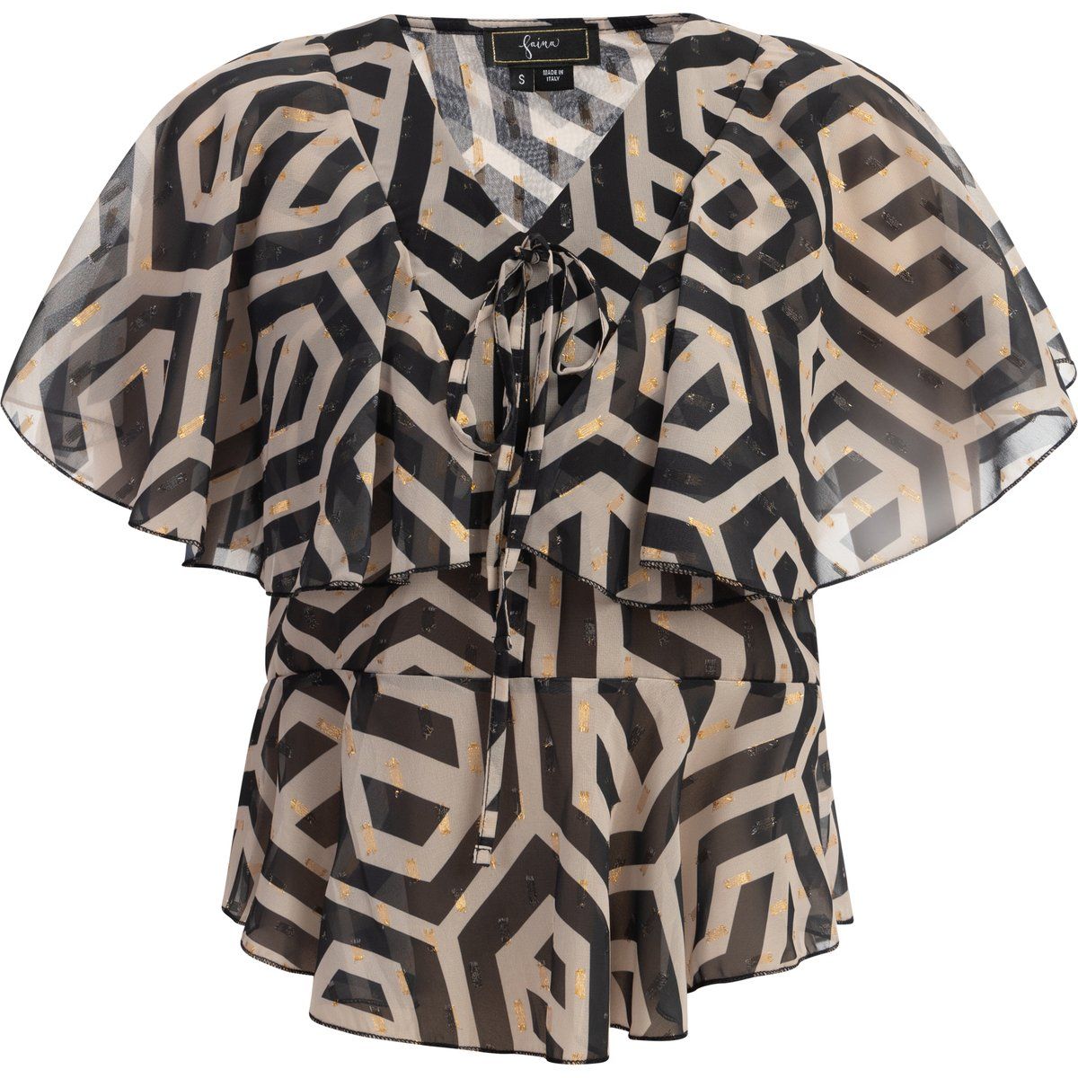 Geometrische, leicht transparente Bluse