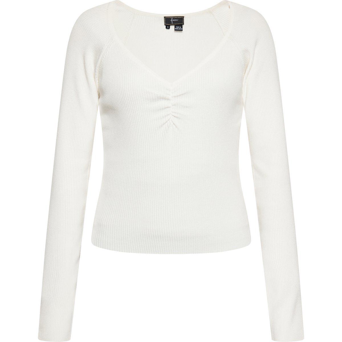 Geripptes Langarm Strickoberteil