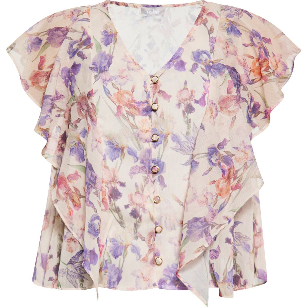 usha Bluse Damen Creme Mehrfarbig