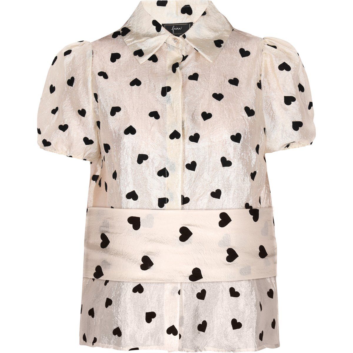 Elegante Herz-Print Bluse