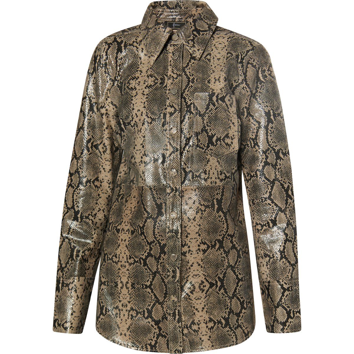 Faina Lederhemd Damen beige schlange