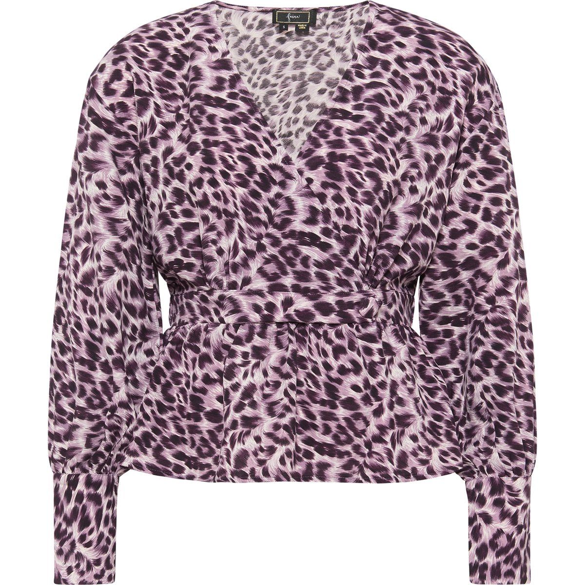 Bluse mit Animal Print und langen Ärmeln