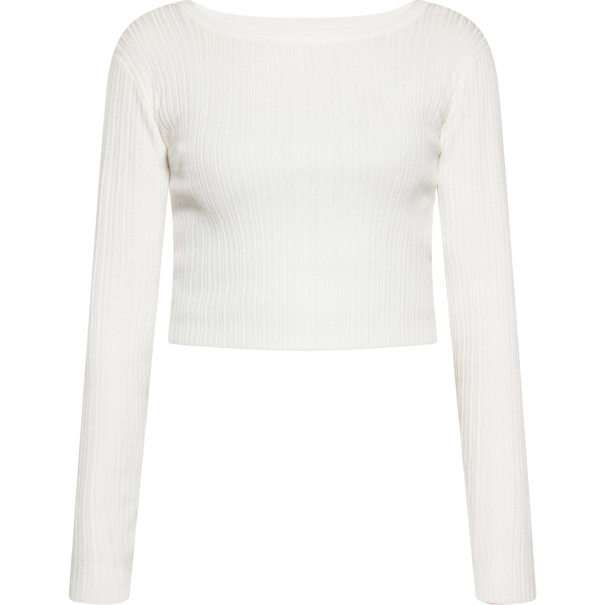 Geripptes Crop-Langarmshirt